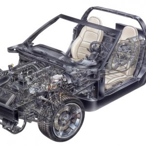 2005 Chevrolet Corvette Chassis and Structural Cutaway