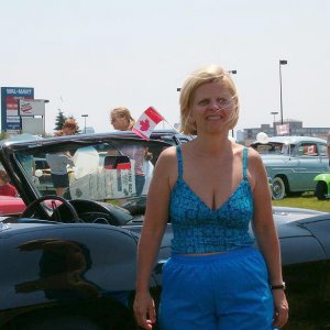 My wife at the Canada Say car show 2004