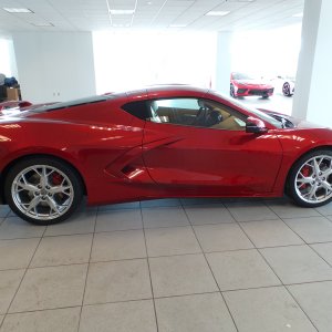 2021 Corvette Coupe in Red Mist and Natural Dipped Interior