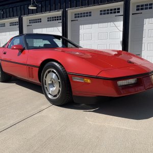 1986 Corvette Coupe in Bright Red
