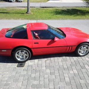 1990 Corvette ZR-1 in Bright Red on Red Interior