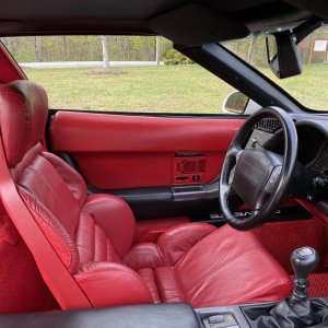 1991 Corvette ZR-1 in White with Red Interior