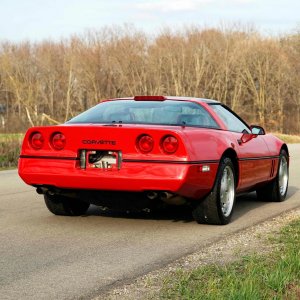 1989 Corvette Coupe in Bright Red with Red Interior