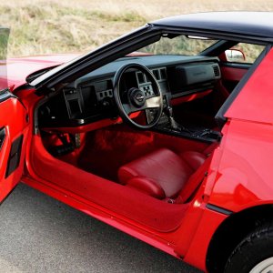 1989 Corvette Coupe in Bright Red with Red Interior