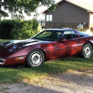 1987 Corvette Coupe in Dark Red Metallic