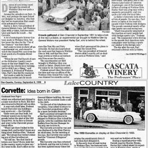 Idea for Corvette was born in Watkins Glen