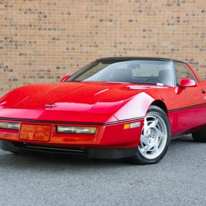 1990 Corvette Coupe in Bright Red