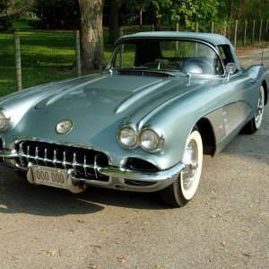 1958 Corvette in Silver Blue