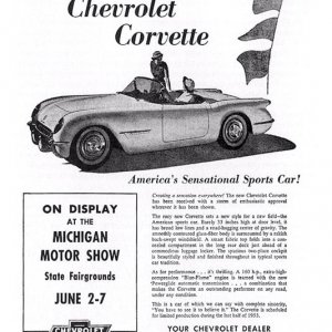 1953 Corvette is &quot;America's Sensational Sports Car&quot;