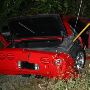 Wrecked C5 Z06 in Johnson City, North Carolina