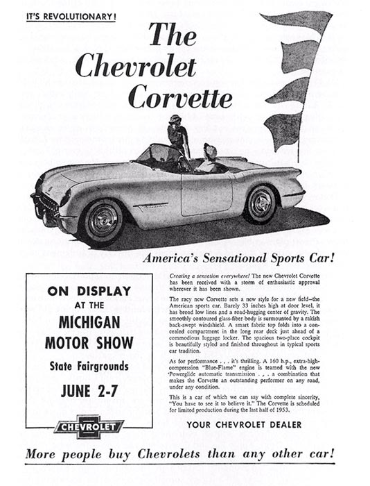 1953 Corvette Advertisement