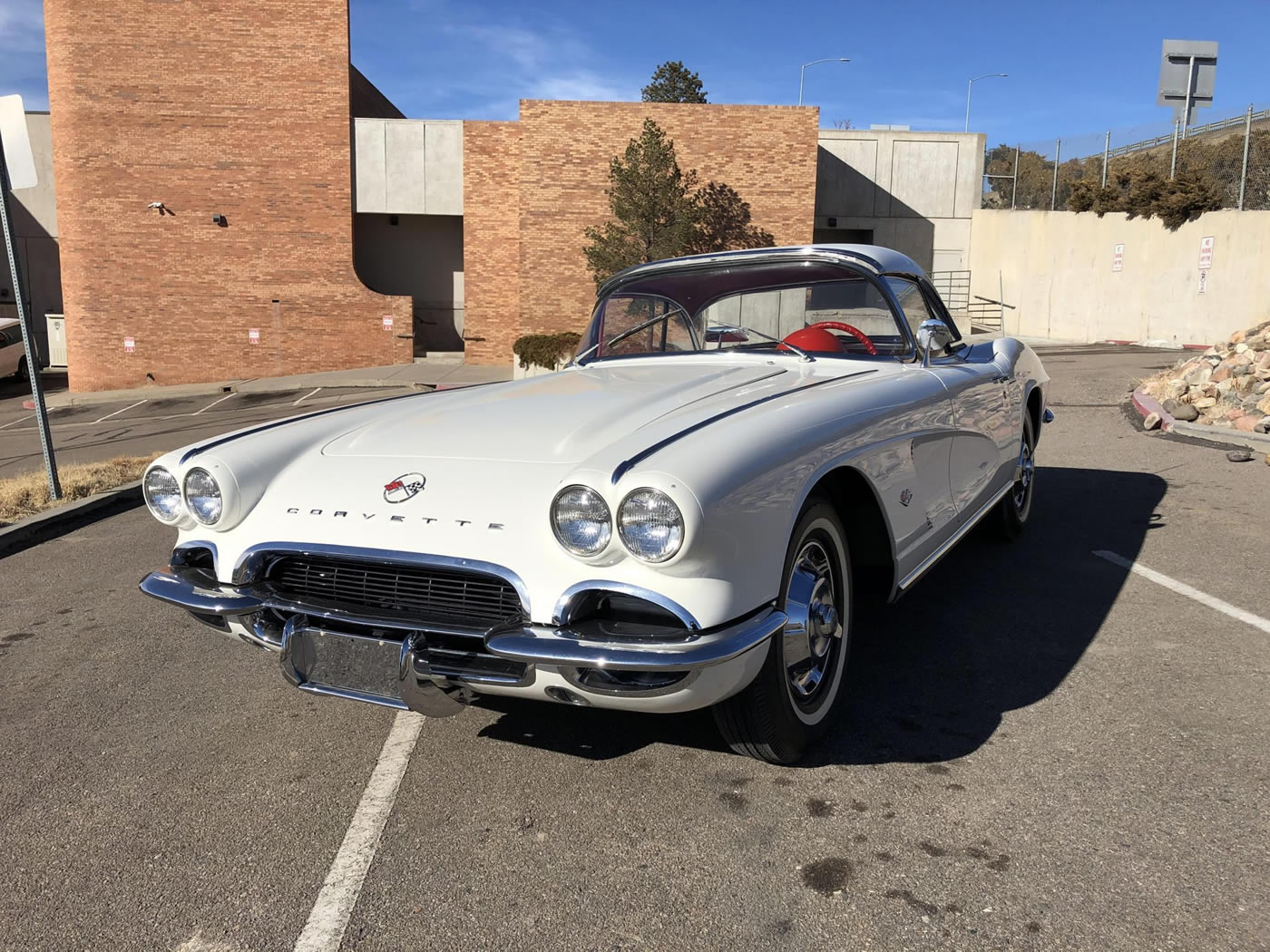 1962 Corvette in Ermine White Over Red Interior