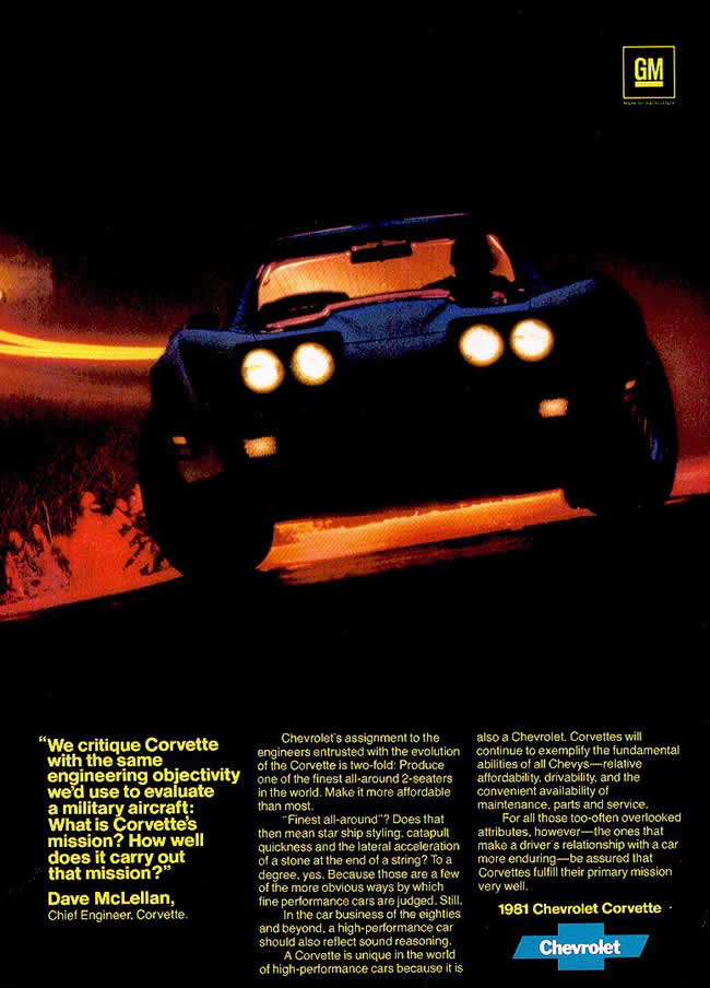 1981 Corvette Advertisement