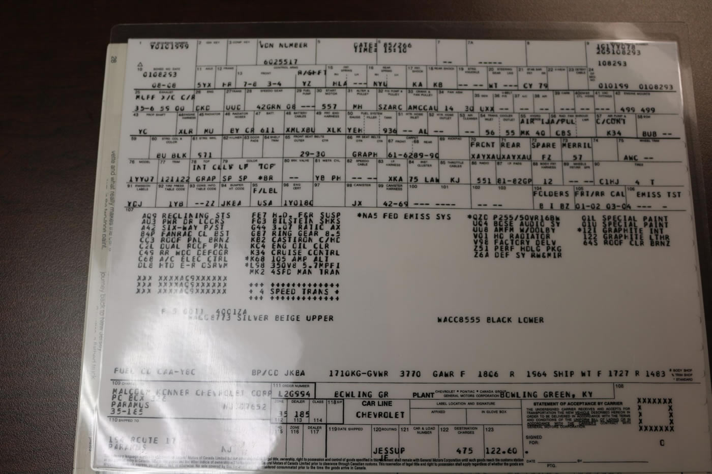 1986 Corvette Malcolm Konner Commemorative Edition - 1G1YY0782G5108293