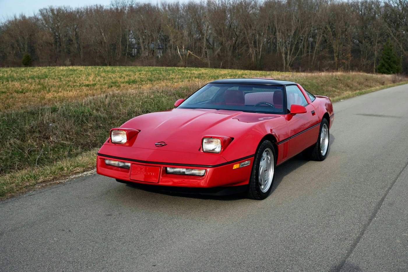 1989 Corvette Coupe in Bright Red with Red Interior