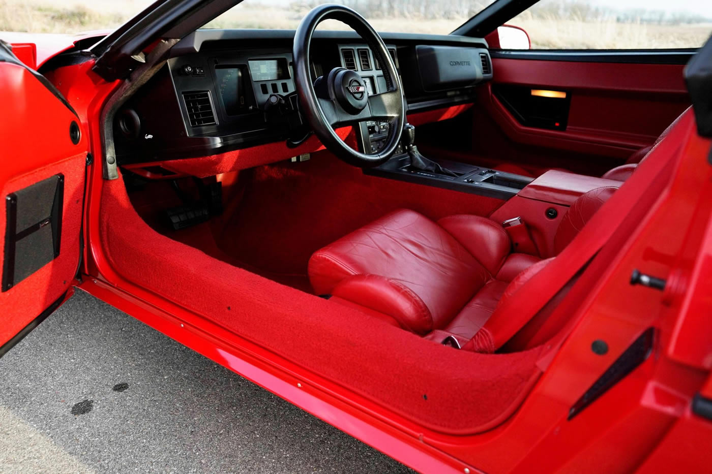 1989 Corvette Coupe in Bright Red with Red Interior