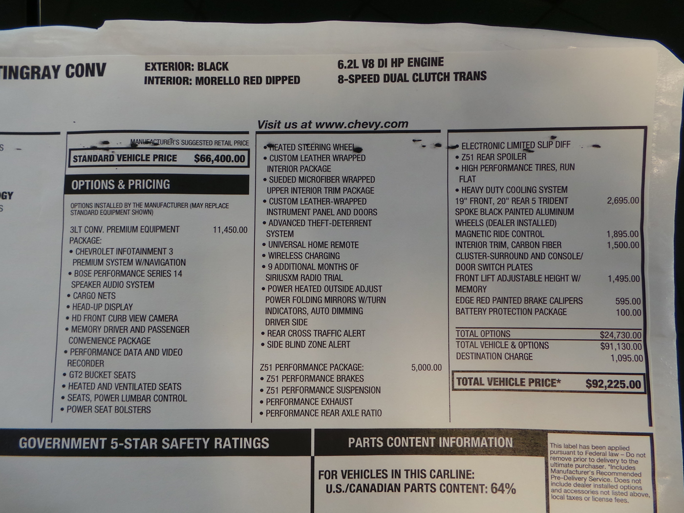 2020 Corvette Convertible in Black