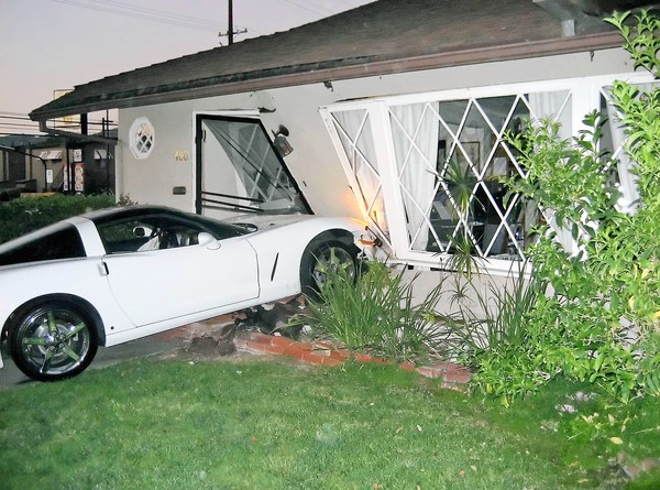 Corvette Driver Plows Into 83-Year-Olds Home