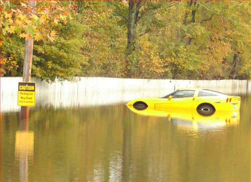 Flooded C6 Corvette