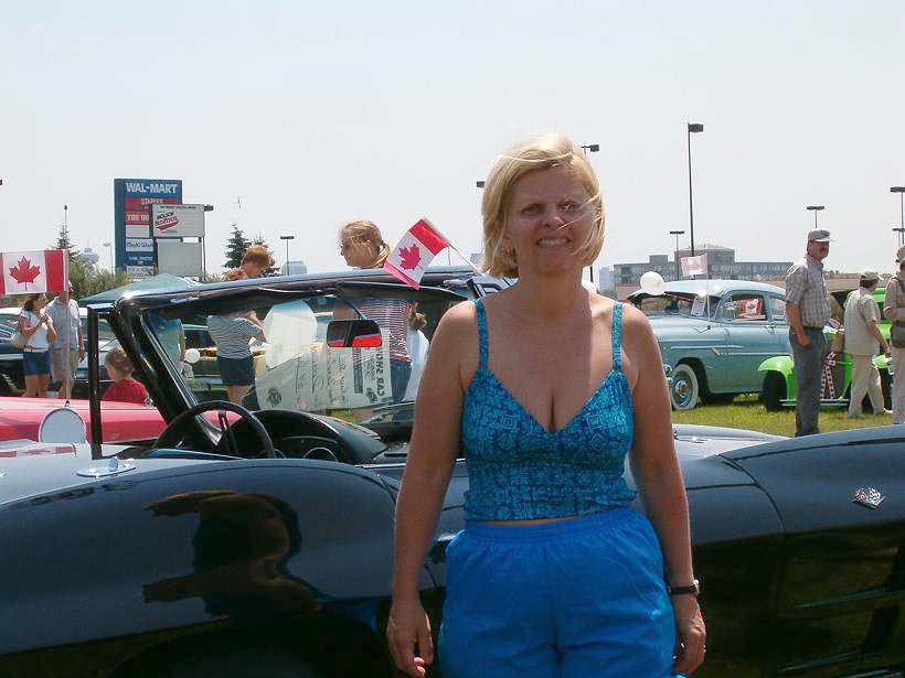 My wife at the Canada Say car show 2004